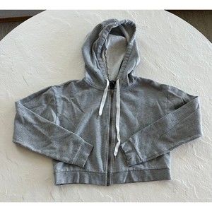 Forever 21 Cropped Gray Zip Up Hoodie